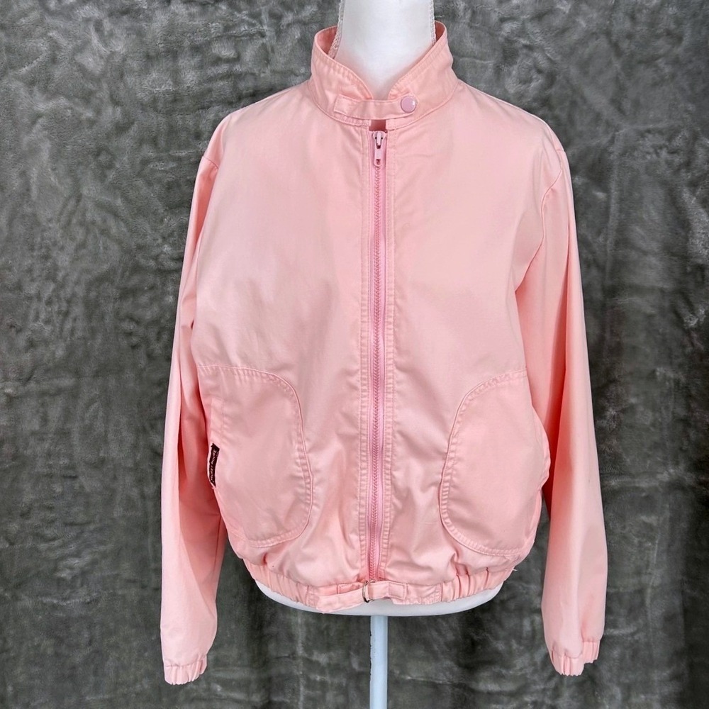 Vintage Harrington Style Pink Windbreaker Lightweight Jacket Layering Coquette